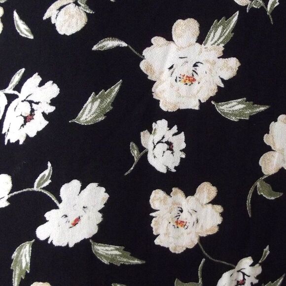 ELAN Mini Dress, S, Black/Off-White Floral, Long sleeves, Choker/Keyhole - Picture 9 of 14